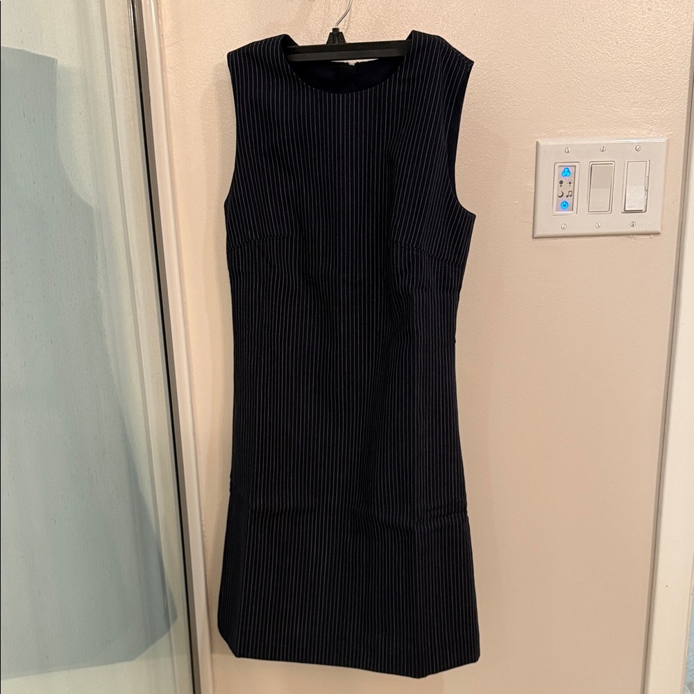 NWT J. Crew Navy Pinstripe Sleeveless Sheath Dress